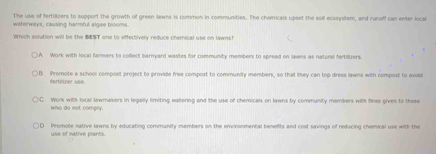 the use of fertilizers to support the growth of green lawns is common i…