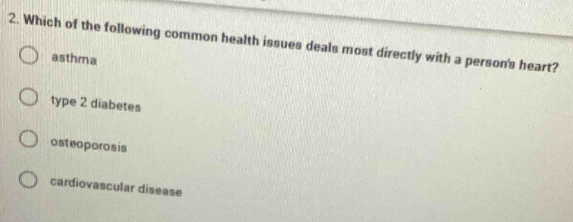 2. which of the following common health issues deals most directly with…