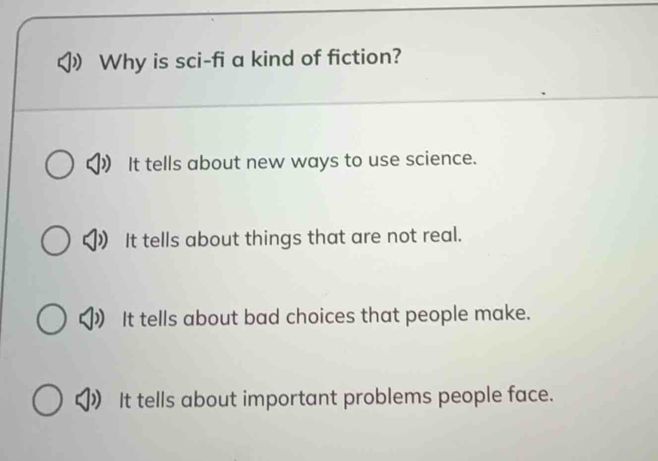 why is sci-fi a kind of fiction? it tells about new ways to use science…