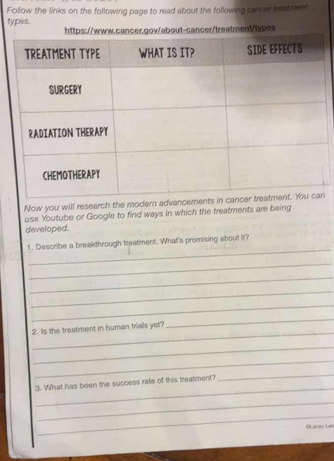 follow the links on the following page to read about the following canc…