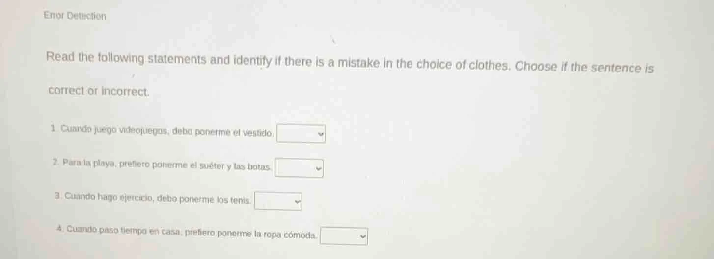 error detection read the following statements and identify if there is …