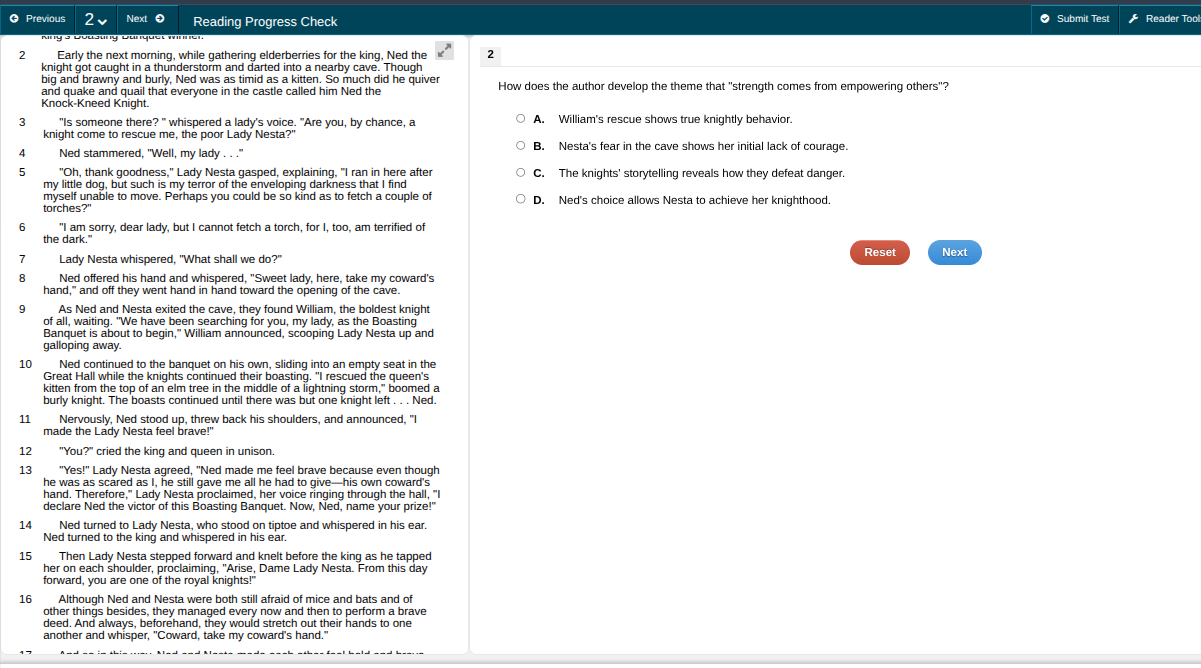 reading progress check 2 how does the author develop the theme that \st…