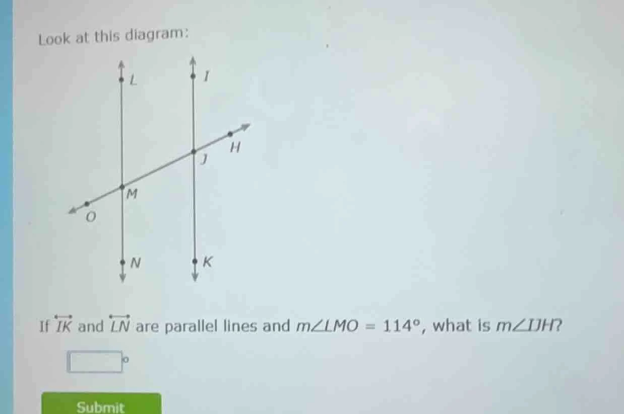 look at this diagram: diagram with lines ln, ik (parallel), and transve…