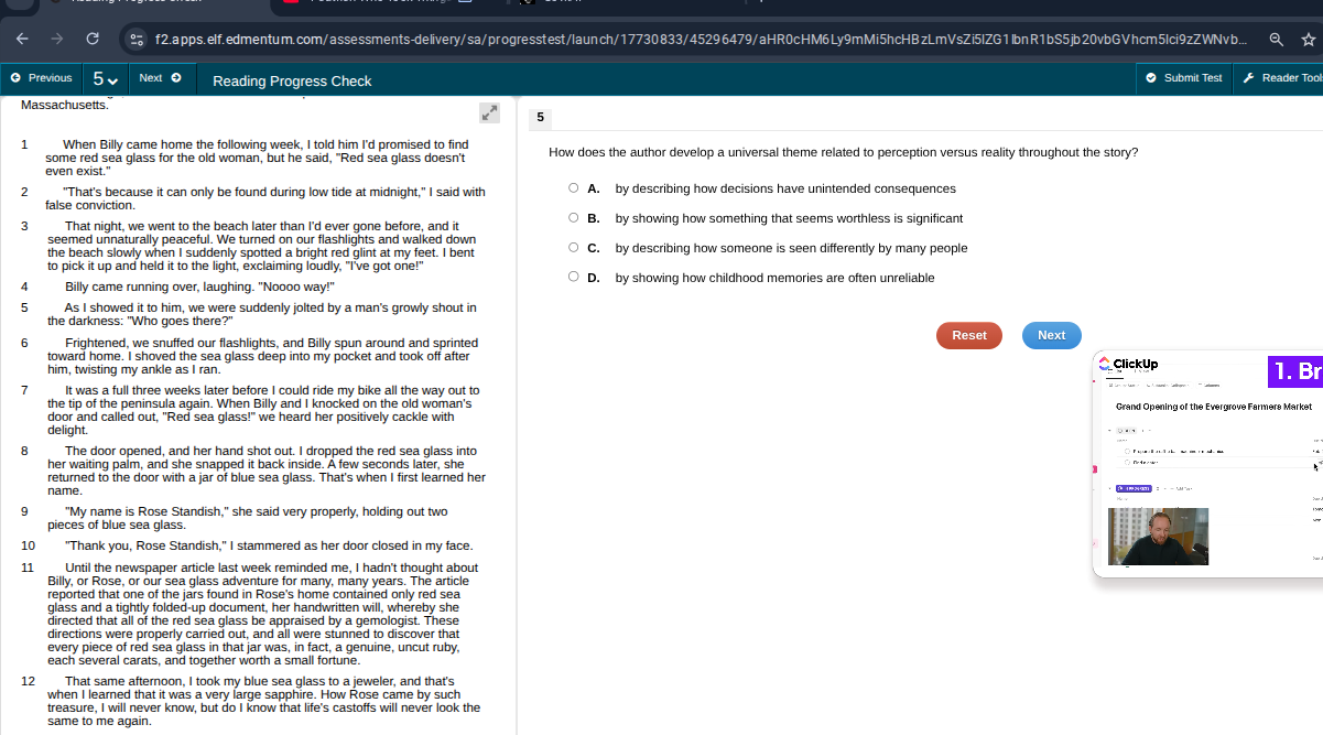 5 how does the author develop a universal theme related to perception v…