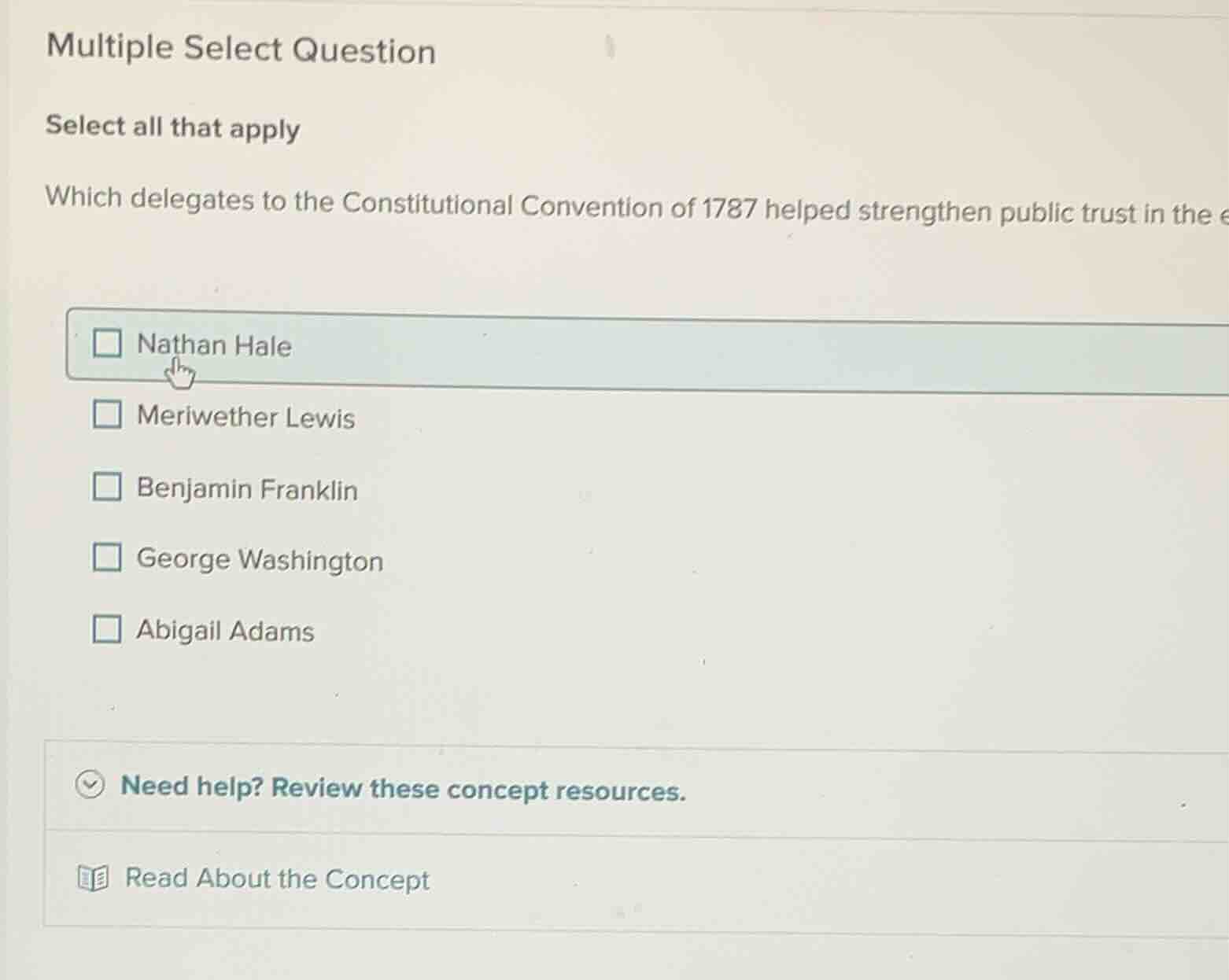 multiple select question select all that apply which delegates to the c…