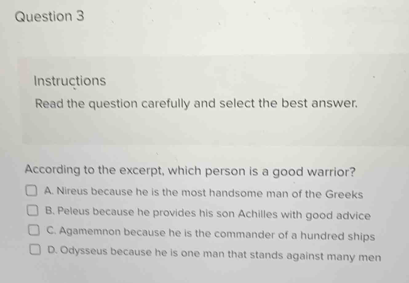 question 3 instructions read the question carefully and select the best…