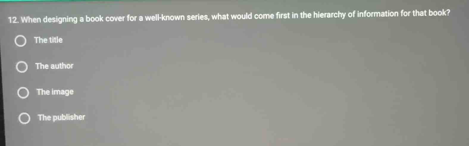 12. when designing a book cover for a well - known series, what would c…