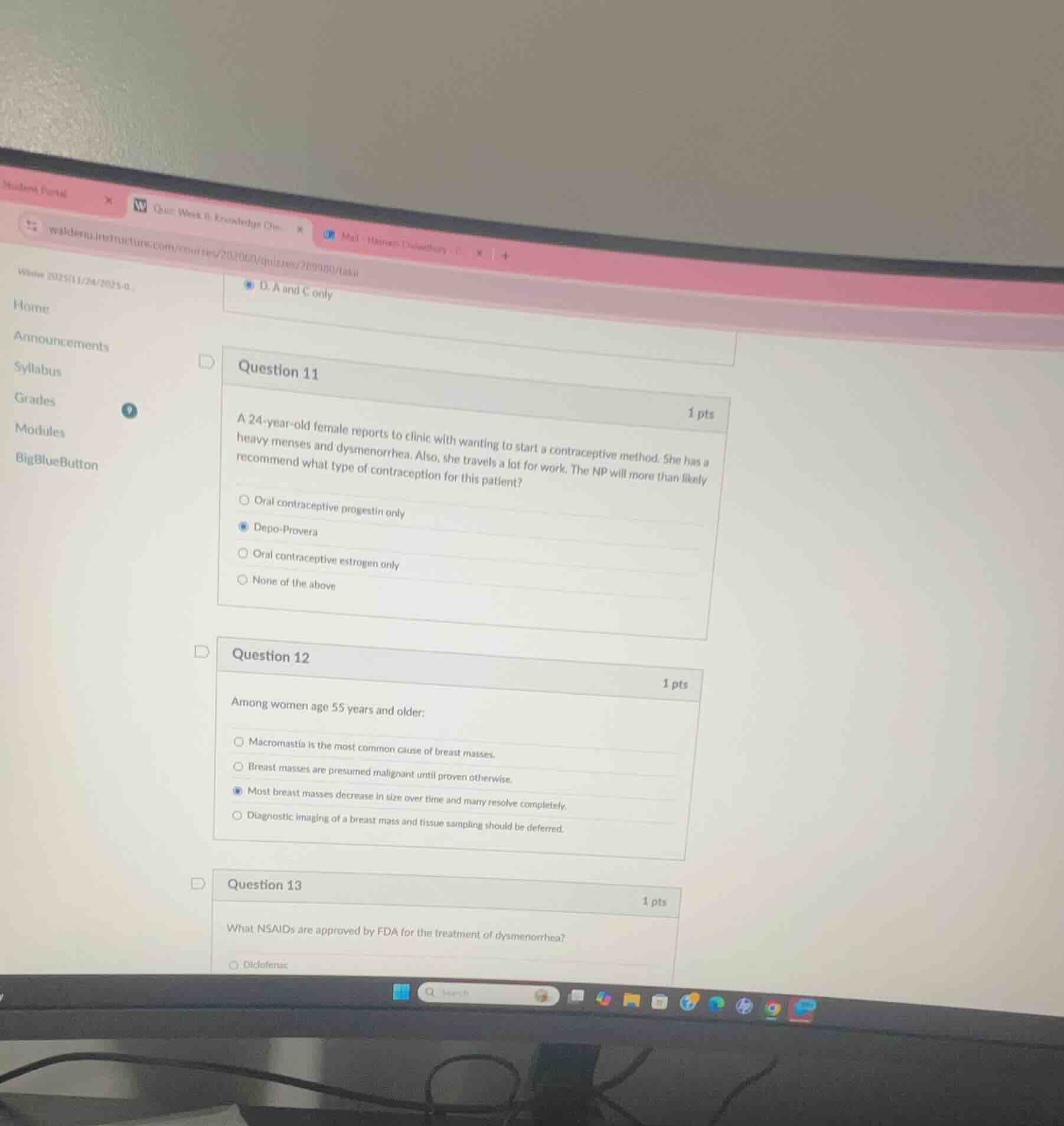 question 11 1 pts a 24 - year - old female reports to clinic with wanti…