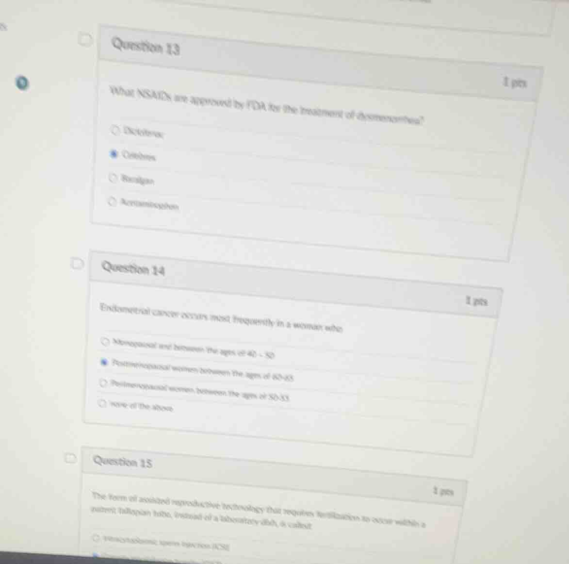 question 13 1 pts what nsaids are approved by fda for the treatment of …