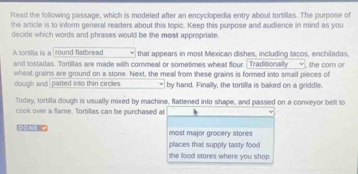 read the following passage, which is modeled after an encyclopedia entr…