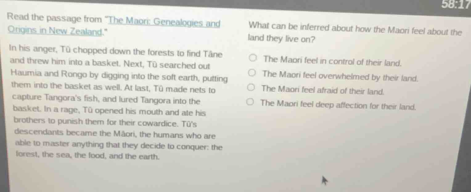 read the passage from \the maori: genealogies and origins in new zealan…