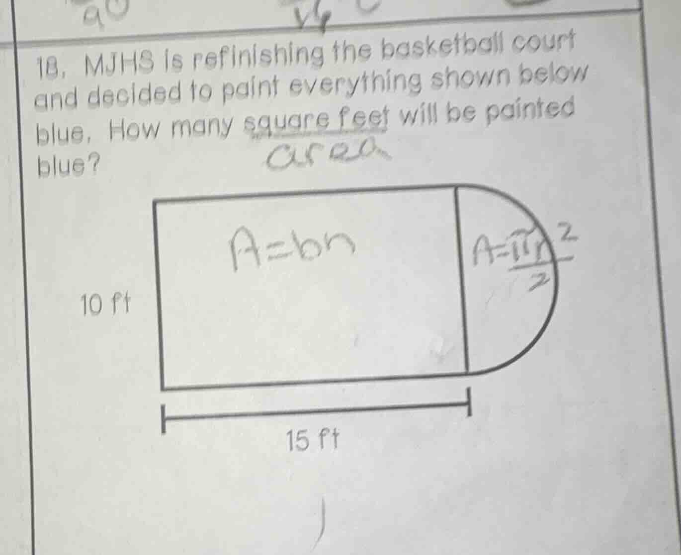 18. mjhs is refinishing the basketball court and decided to paint every…