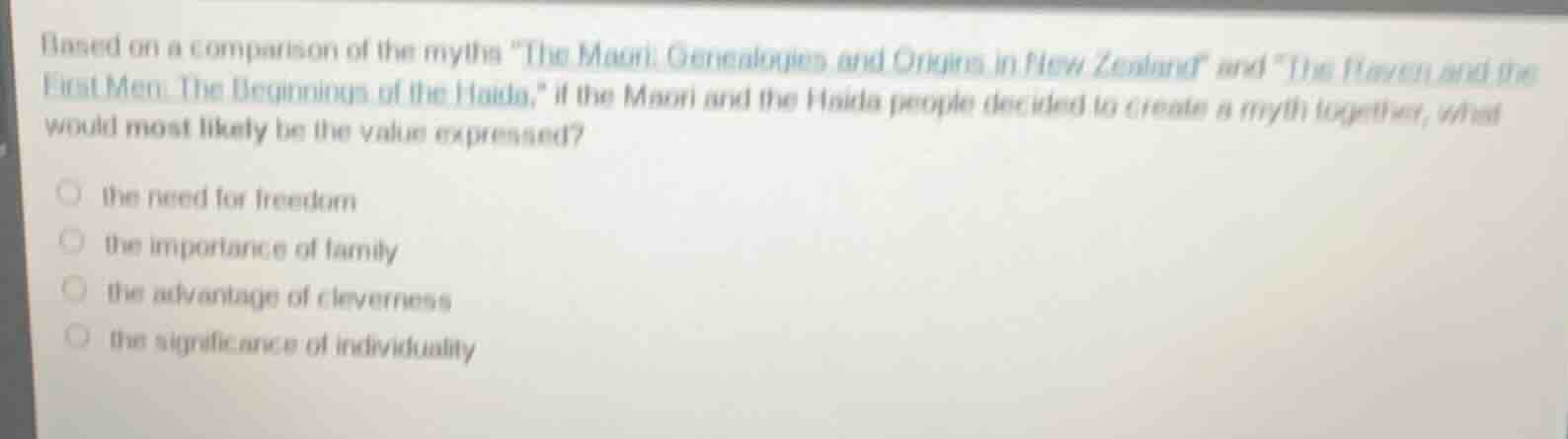 based on a comparison of the myths \the maori: genealogies and origins …