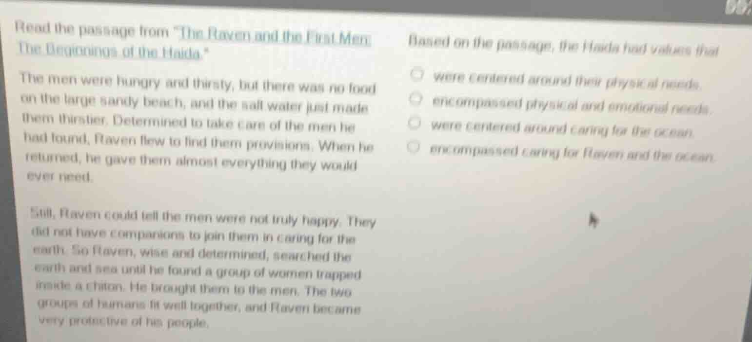 read the passage from \the raven and the first men: the beginnings of t…