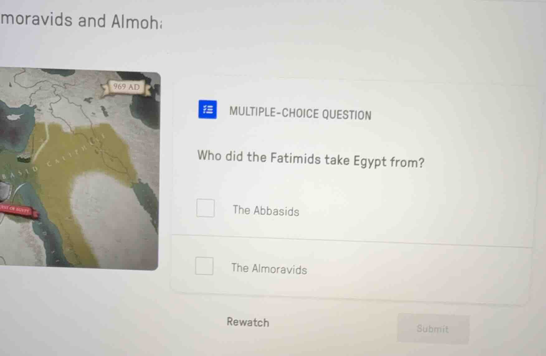 moravids and almohi multiple-choice question who did the fatimids take …