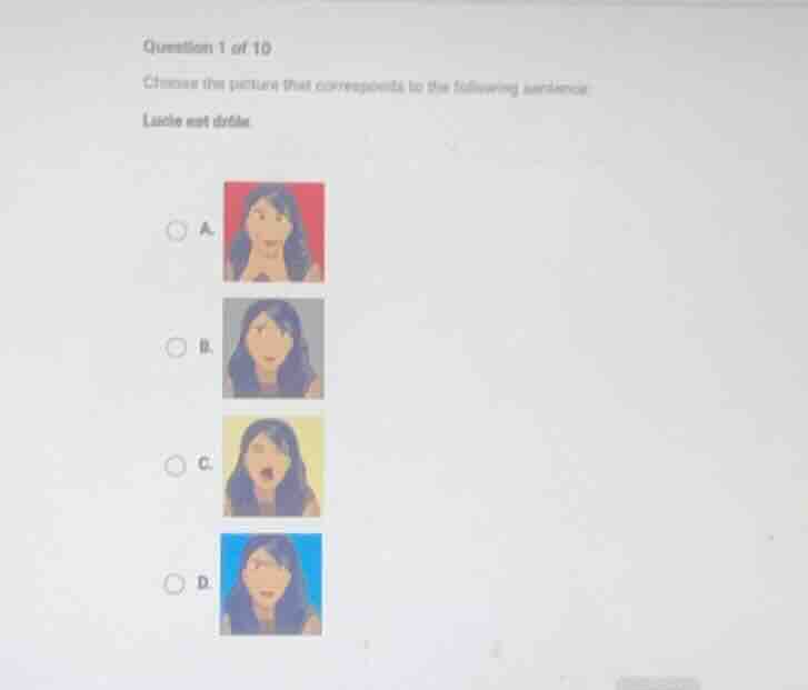 question 1 of 10 choose the picture that corresponds to the following s…