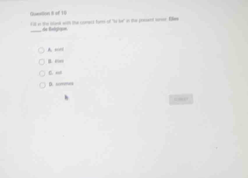 question 8 of 10 fill in the blank with the correct form of \to be\ in …