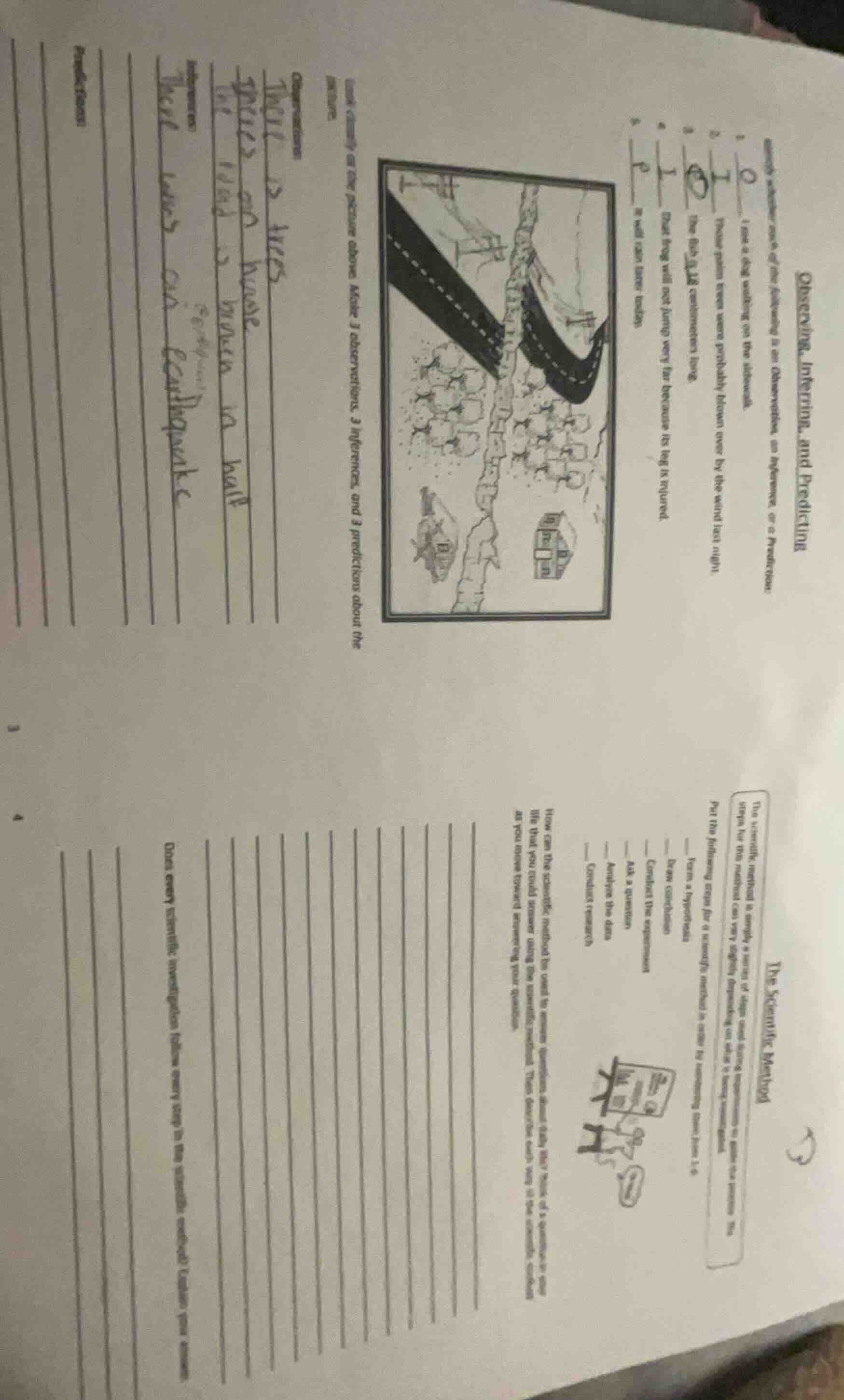 observing, inferring, and predicting identify whether each of the follo…