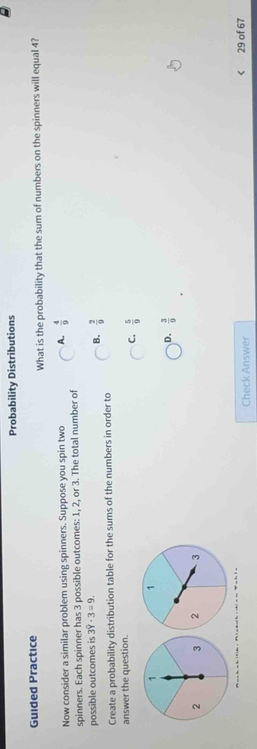 probability distributions what is the probability that the sum of numbe…