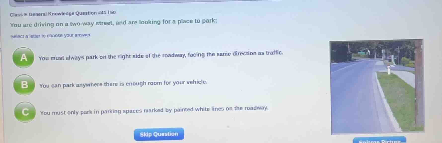 class e general knowledge question #41 / 50 you are driving on a two - …