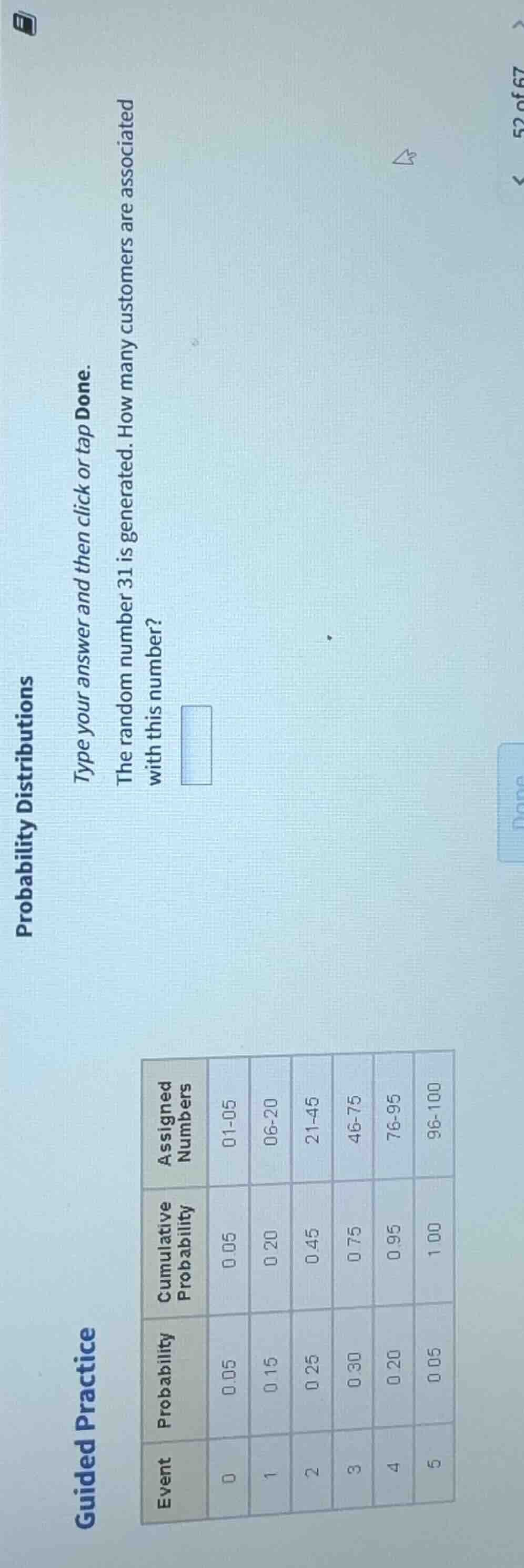probability distributions type your answer and then click or tap done. …