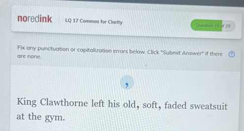 fix any punctuation or capitalization errors below. click \submit answe…