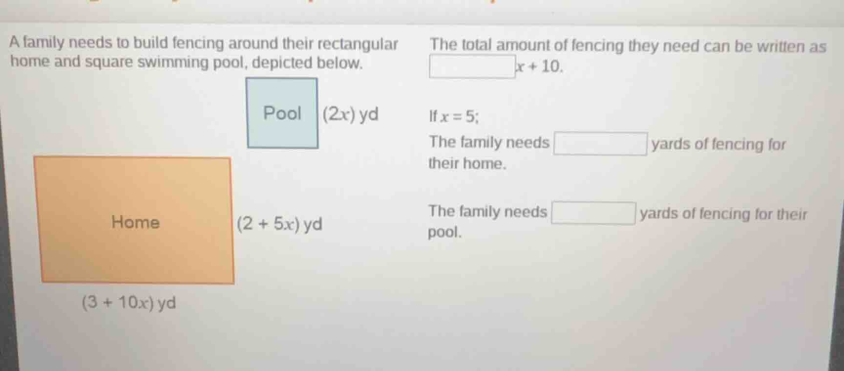 a family needs to build fencing around their rectangular home and squar…