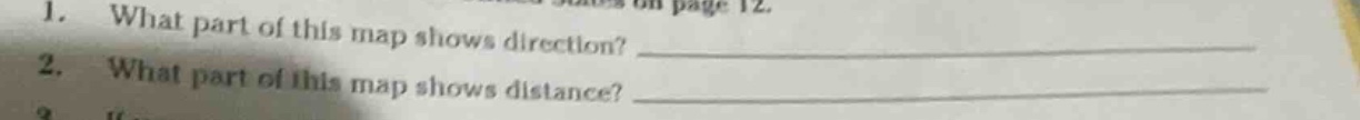 1. what part of this map shows direction? 2. what part of this map show…