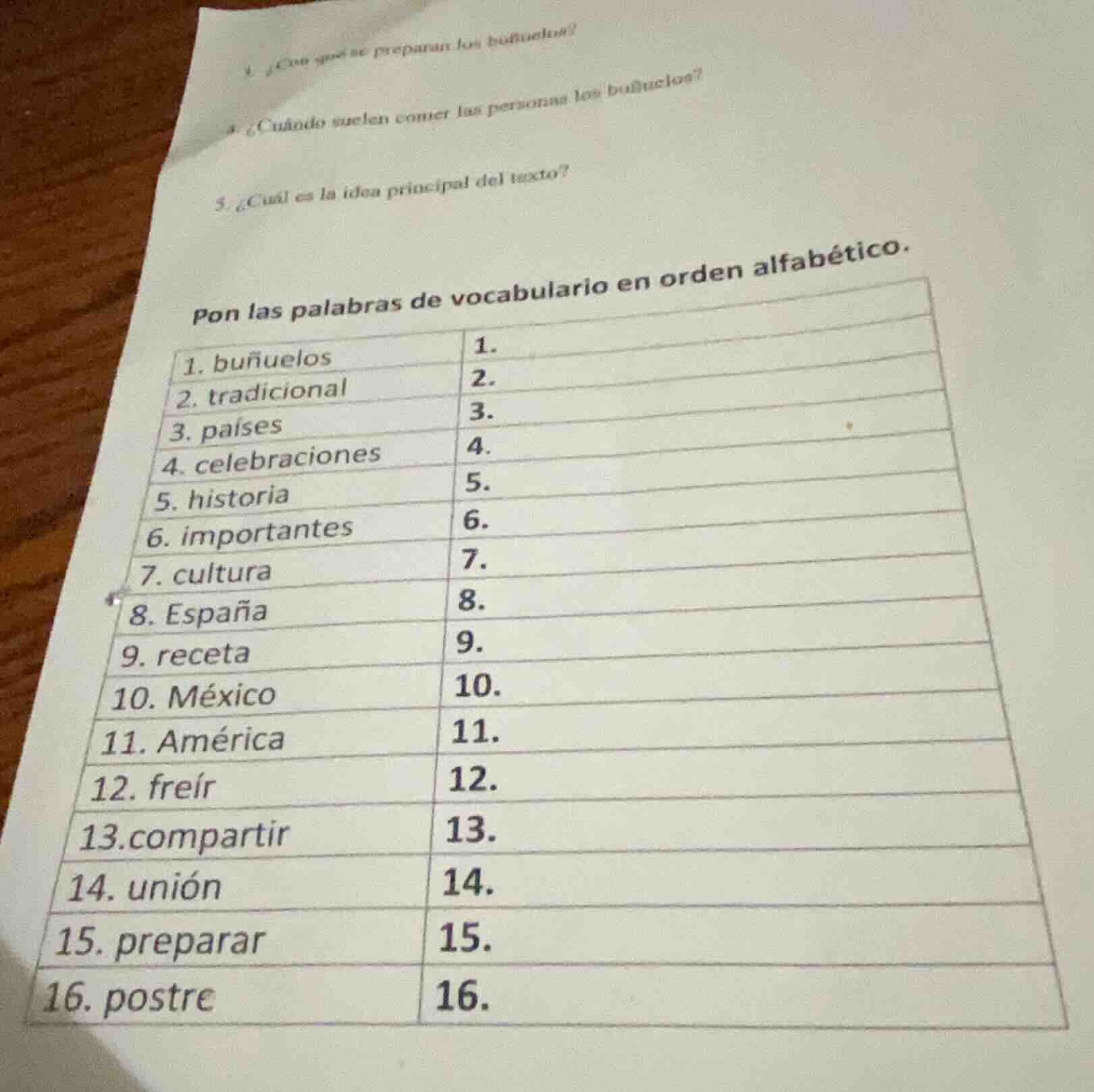 3. ¿con qué se preparan los buñuelos? 4. ¿cuándo suelen comer las perso…
