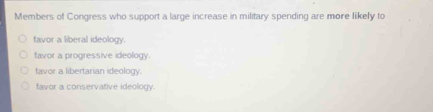members of congress who support a large increase in military spending a…
