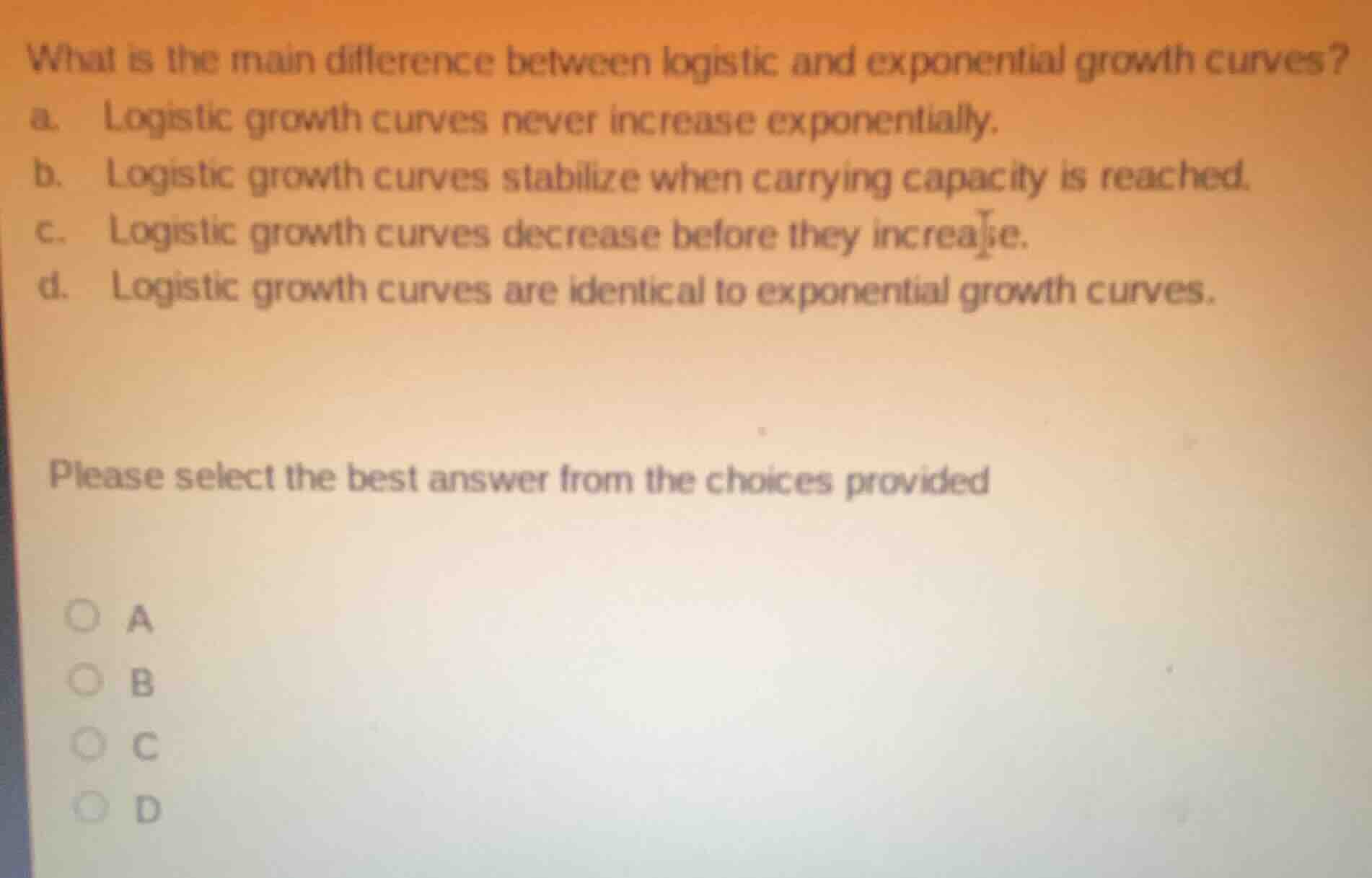 what is the main difference between logistic and exponential growth cur…