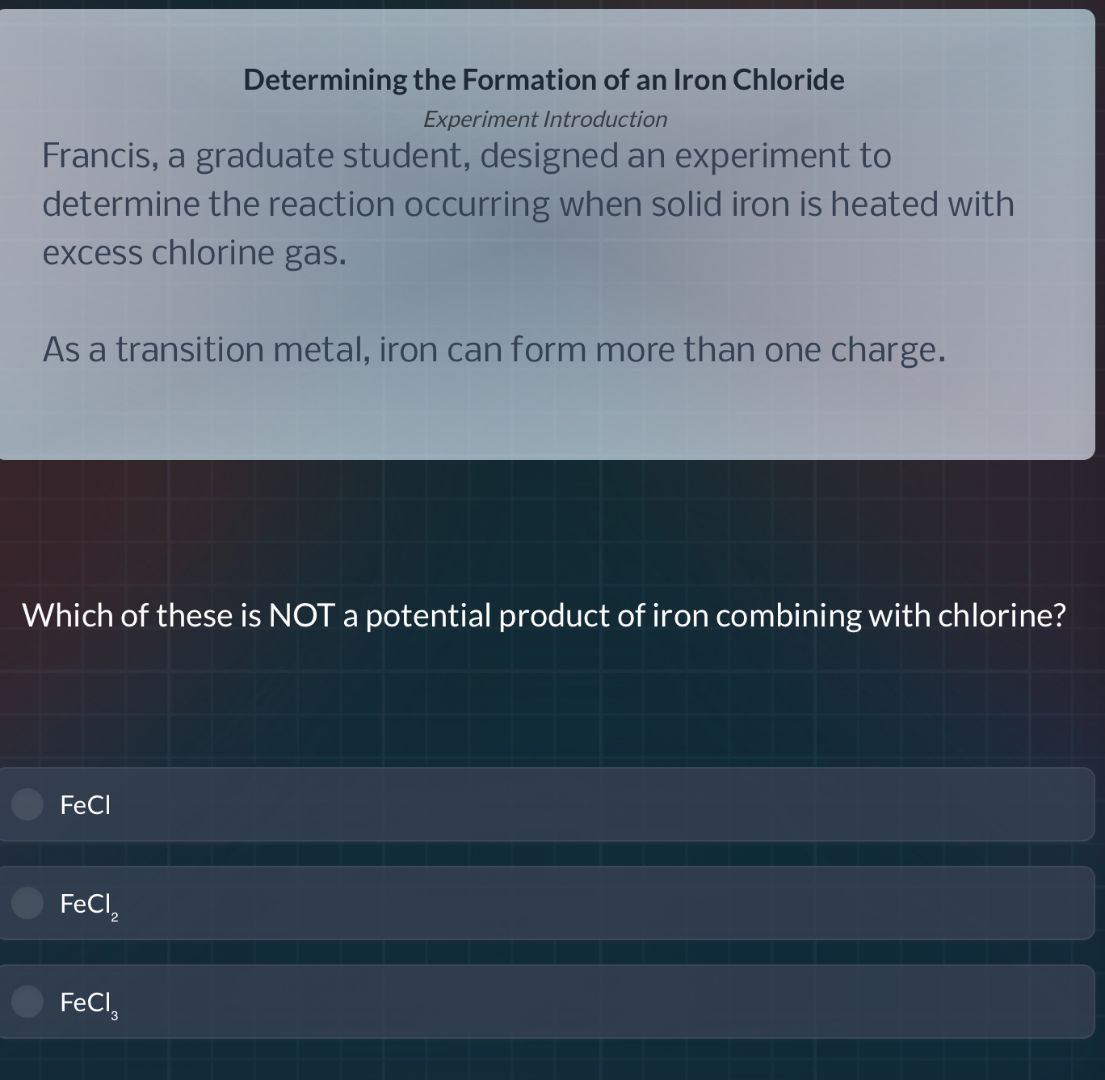 determining the formation of an iron chloride experiment introduction f…