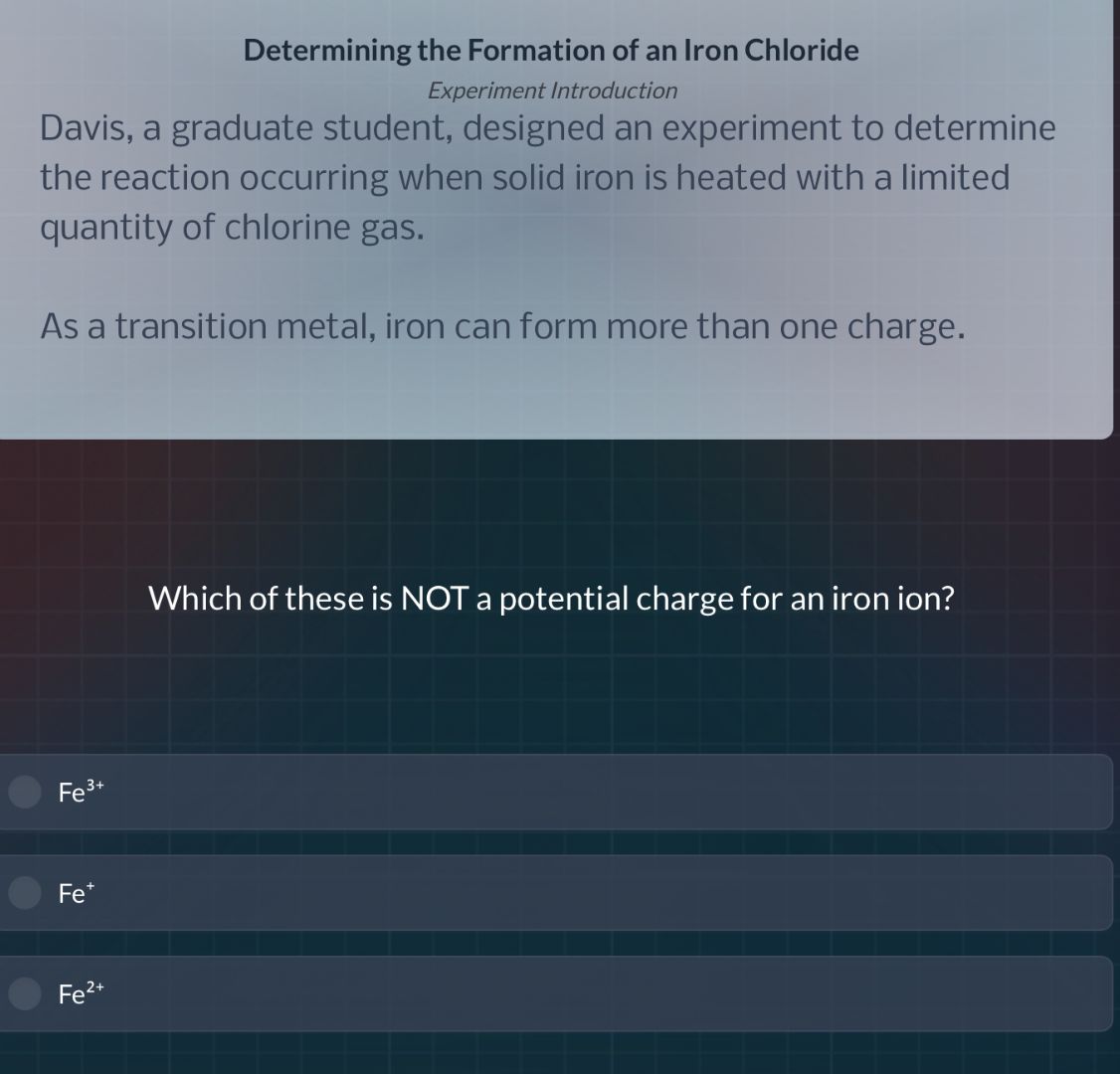 determining the formation of an iron chloride experiment introduction d…