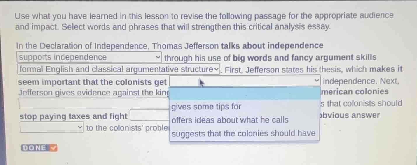 use what you have learned in this lesson to revise the following passag…