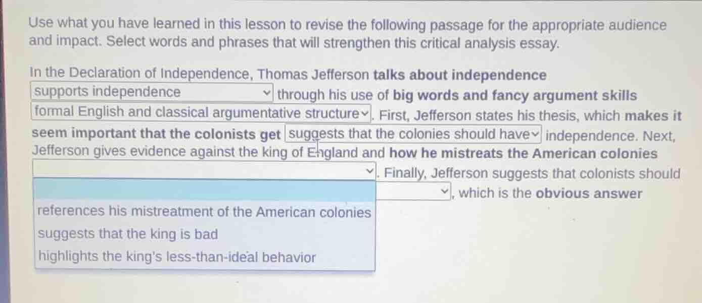 use what you have learned in this lesson to revise the following passag…