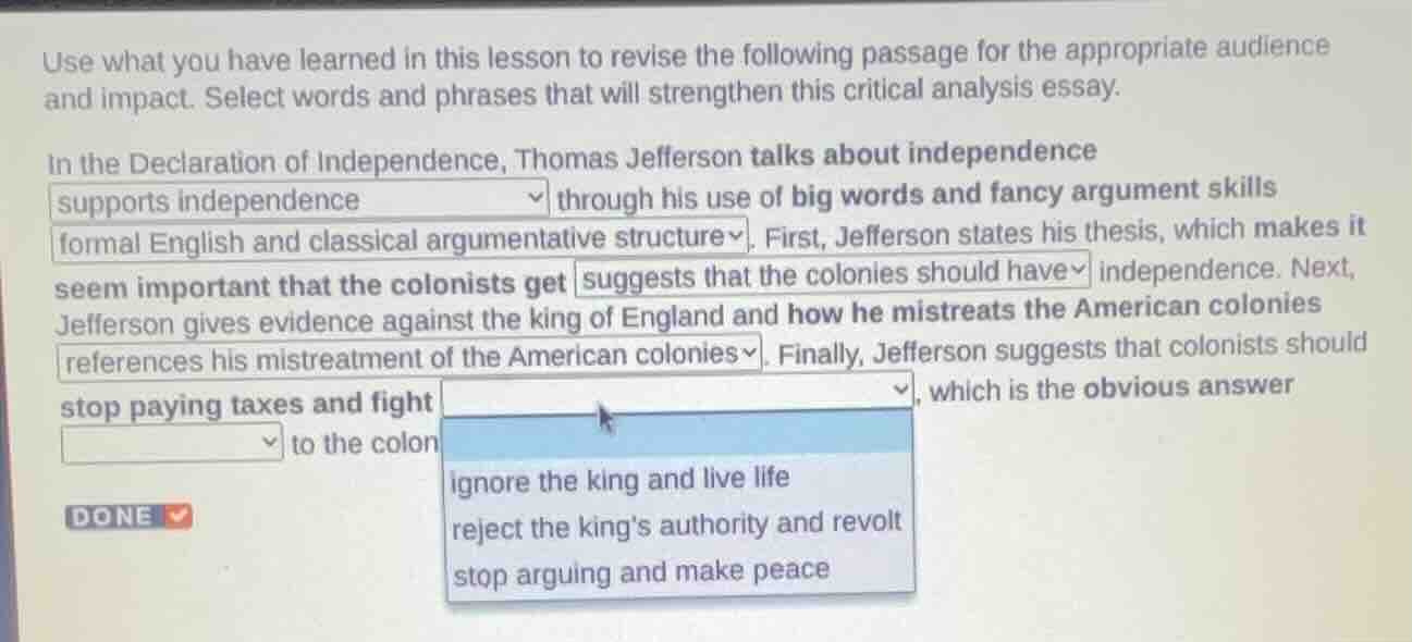 use what you have learned in this lesson to revise the following passag…