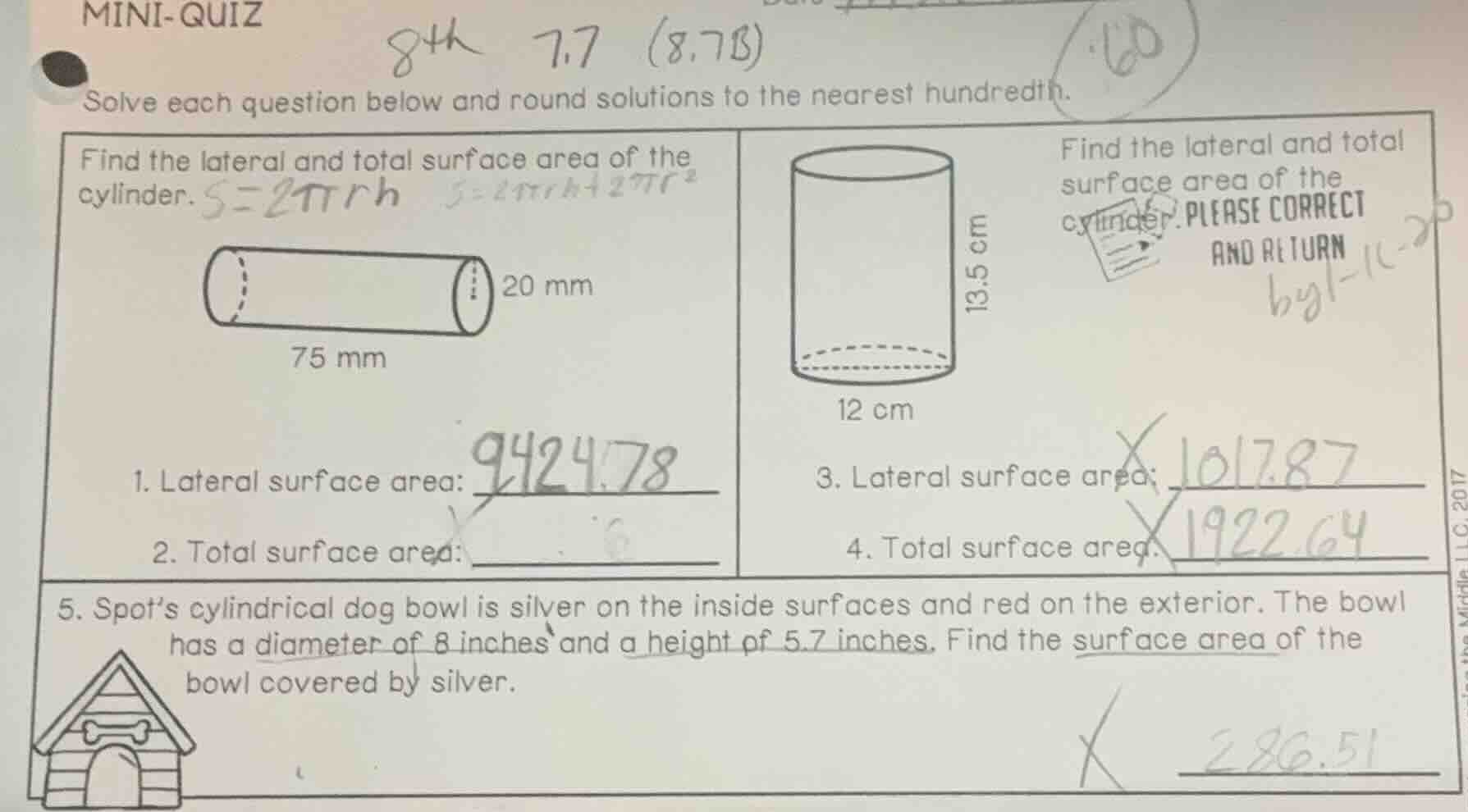 mini - quiz solve each question below and round solutions to the neares…