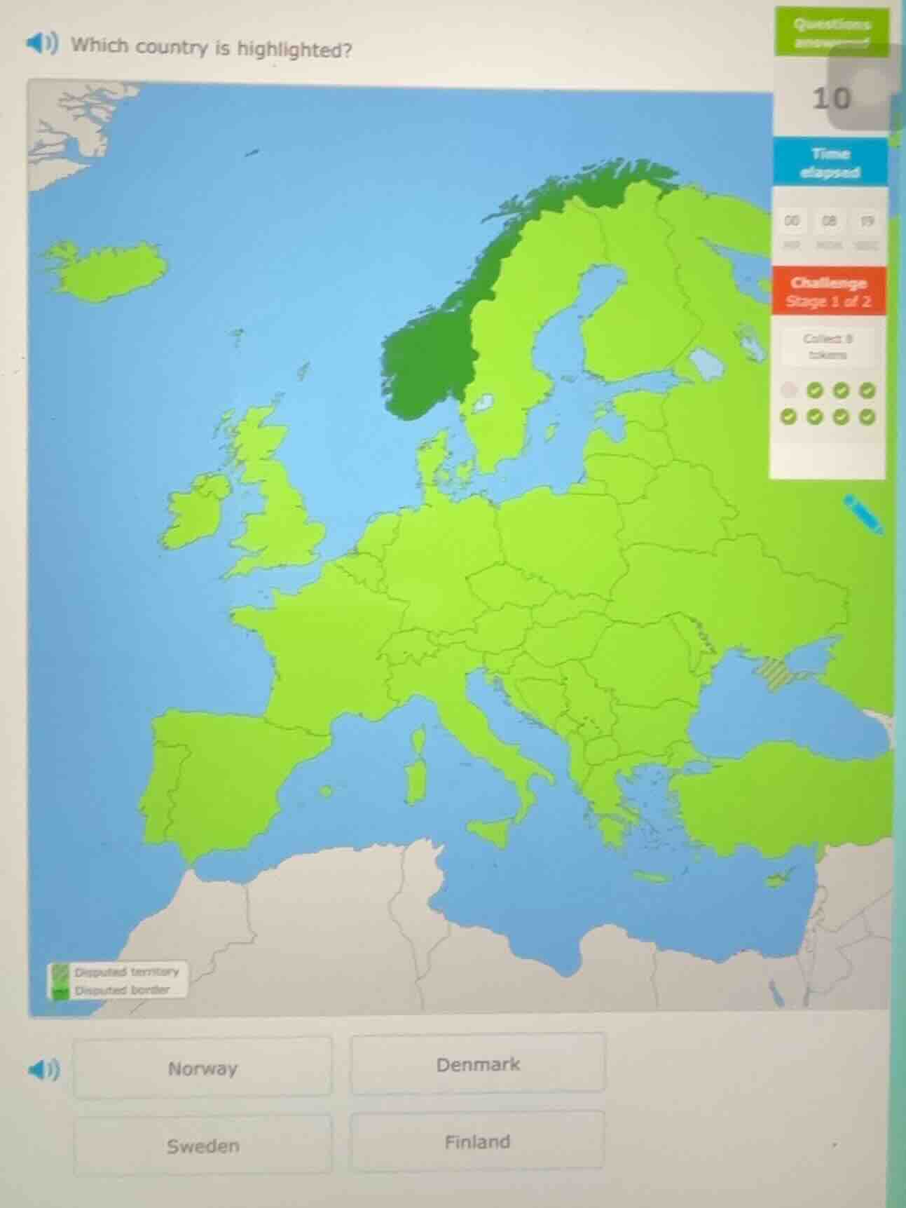 which country is highlighted? map of europe with a green-highlighted co…