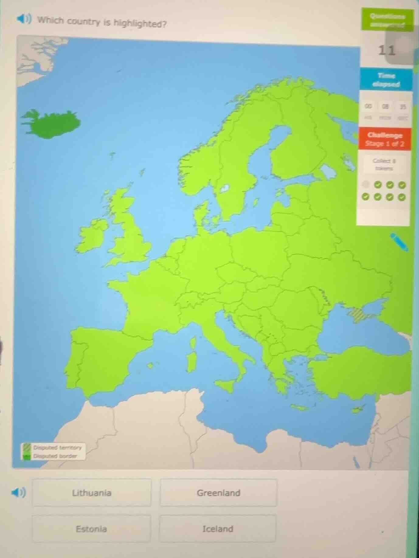 which country is highlighted? map of europe with a green - colored isla…