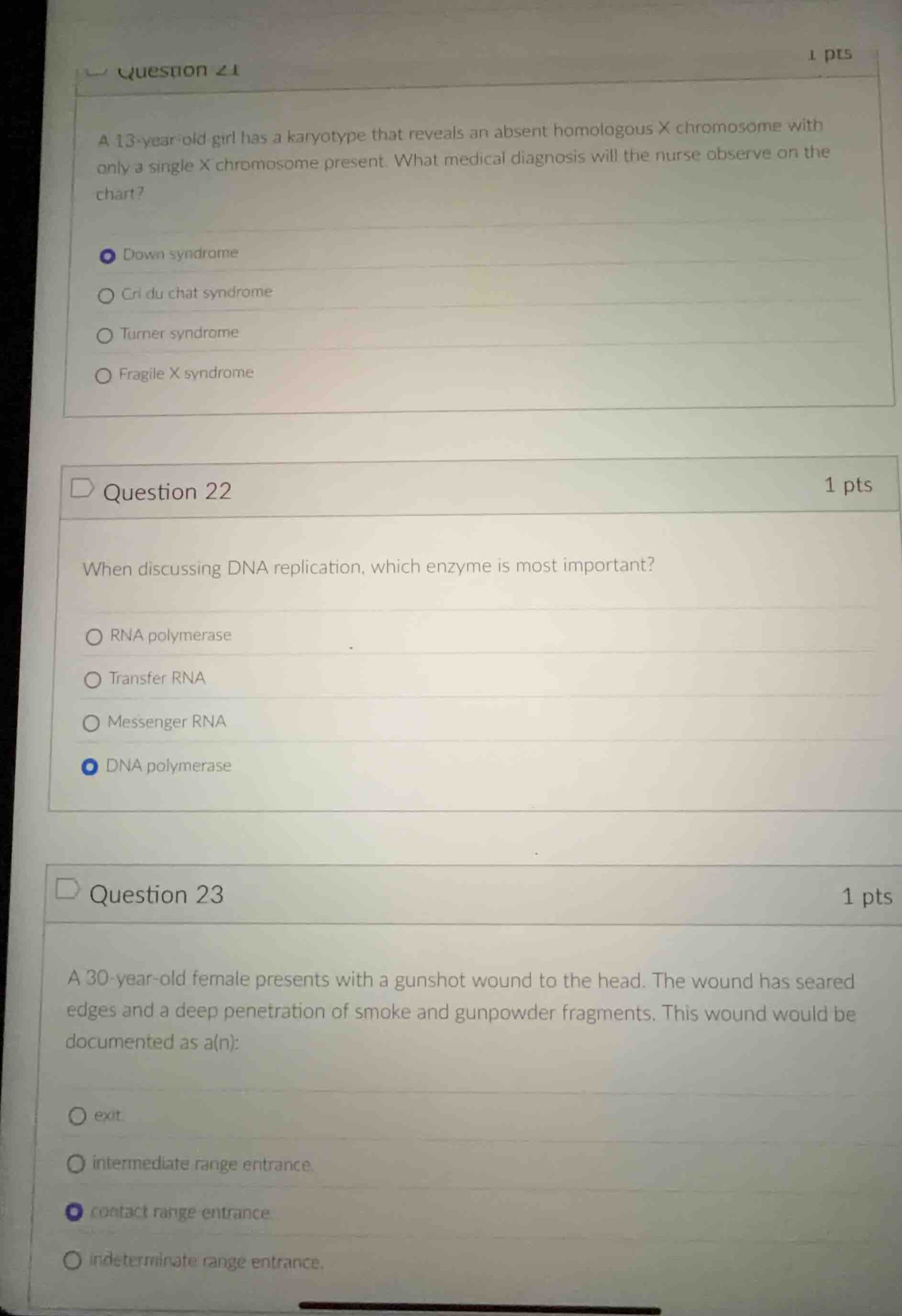 question 21 a 13-year-old girl has a karyotype that reveals an absent h…