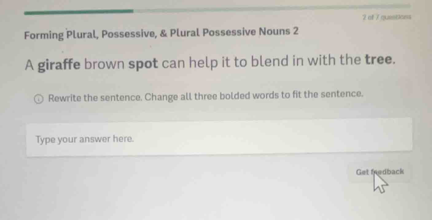 forming plural, possessive, & plural possessive nouns 2 a giraffe brown…