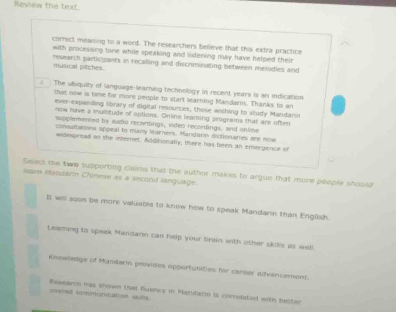 review the text. correct meaning to a word. the researchers believe tha…