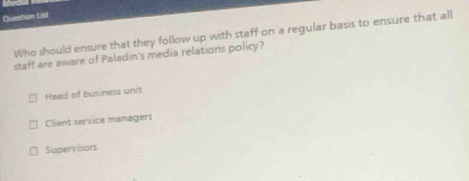 who should ensure that they follow up with staff on a regular basis to …