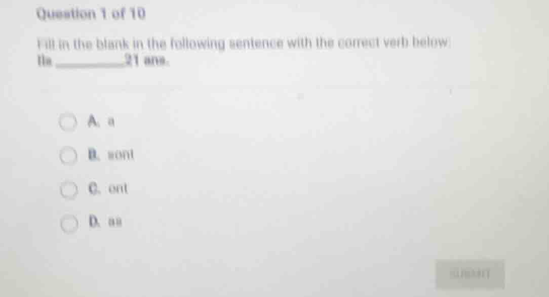 question 1 of 10 fill in the blank in the following sentence with the c…