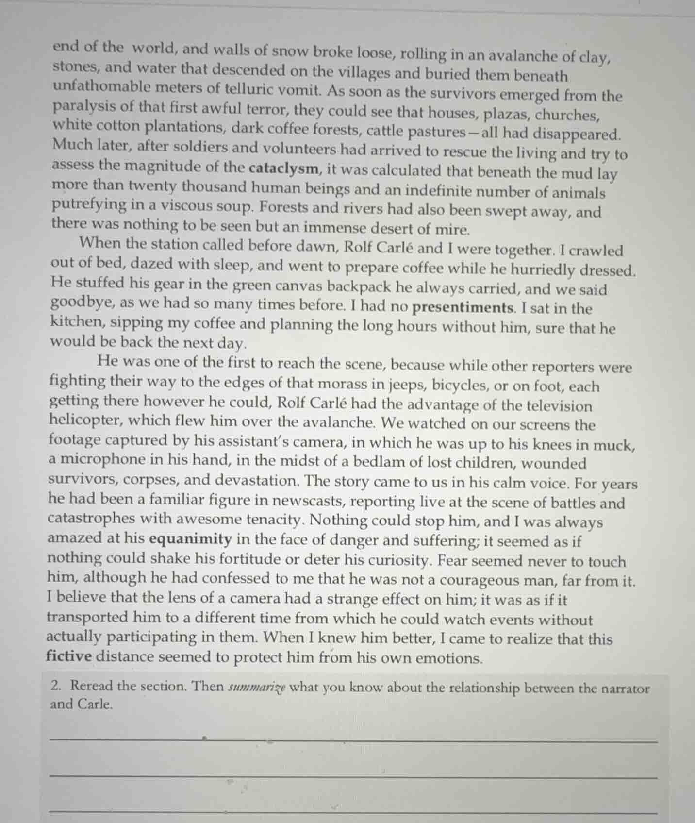 end of the world, and walls of snow broke loose, rolling in an avalanch…