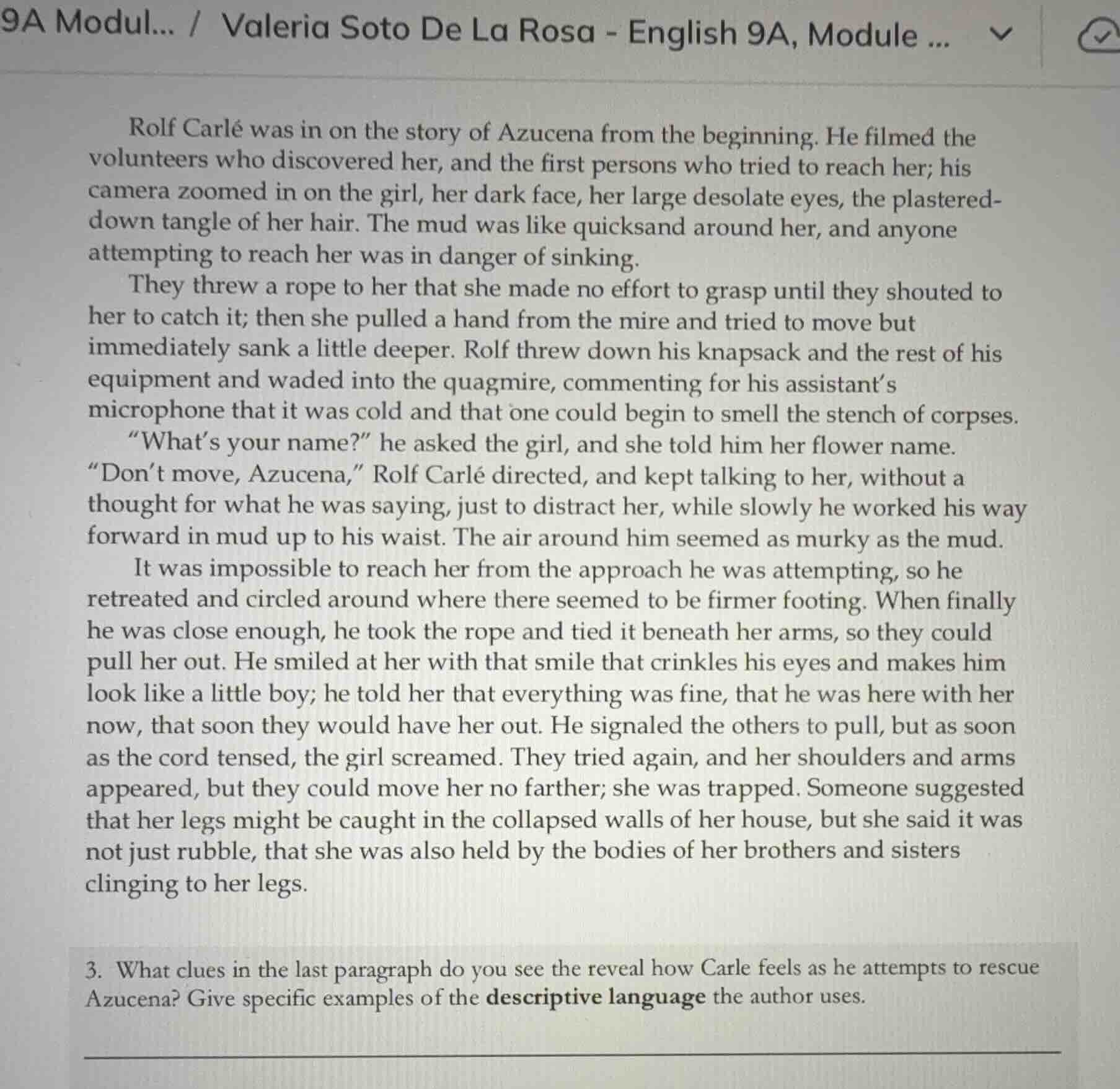 rolf carlé was in on the story of azucena from the beginning. he filmed…