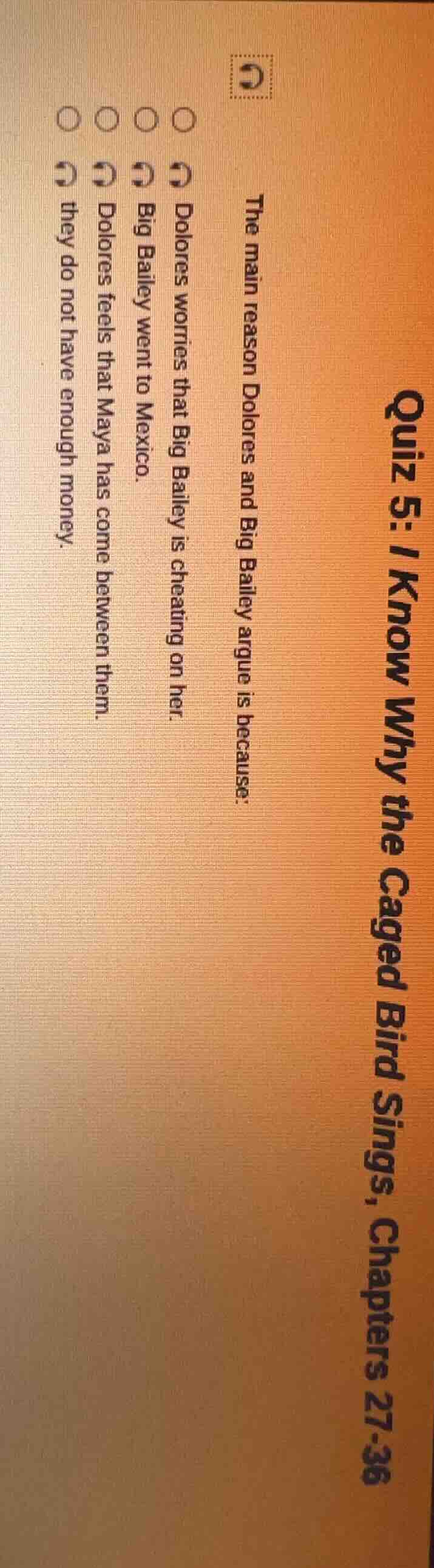 quiz 5: i know why the caged bird sings, chapters 27-36 the main reason…