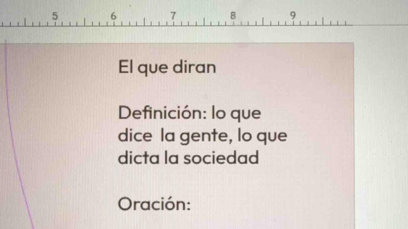 el que diran definición: lo que dice la gente, lo que dicta la sociedad…