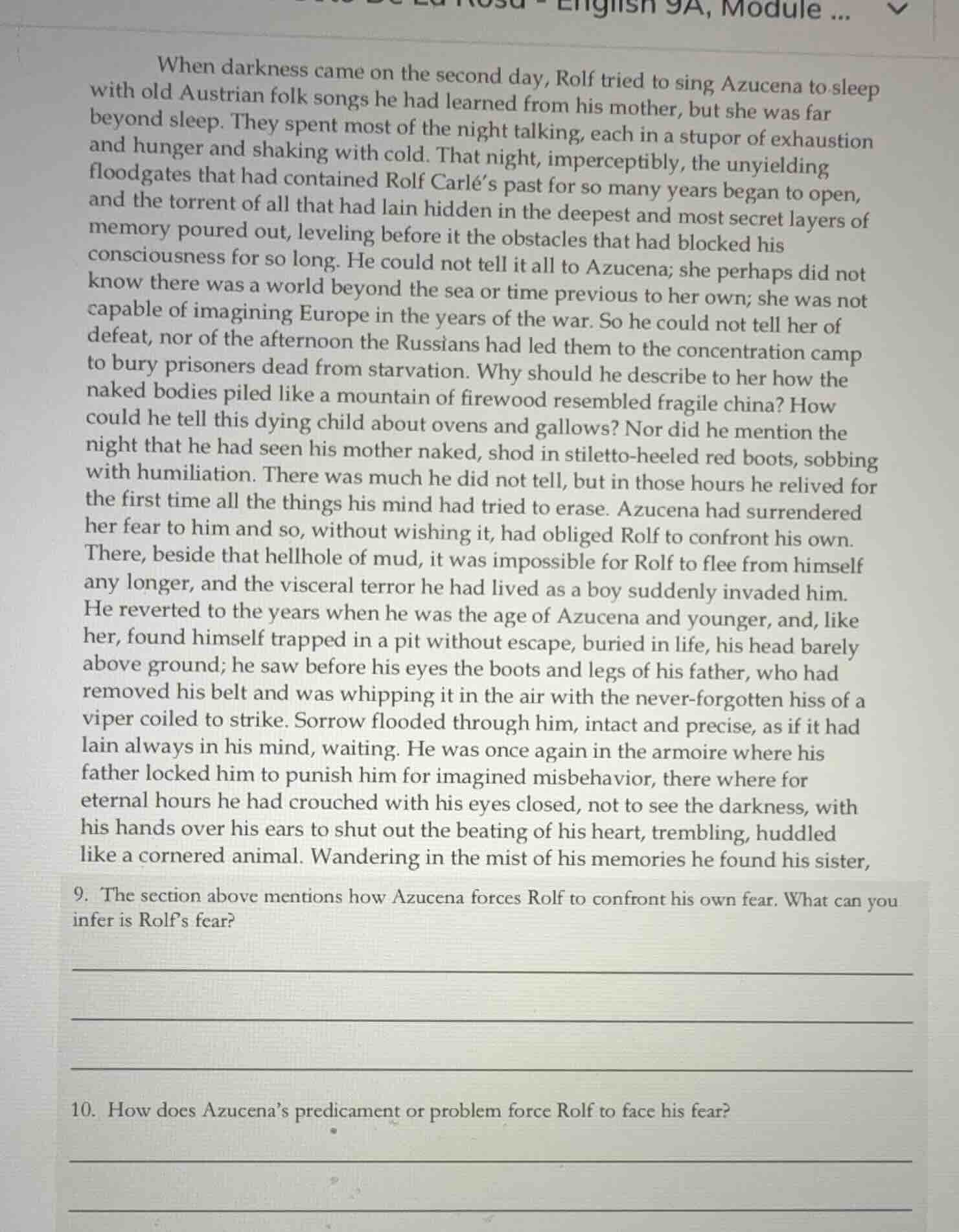 when darkness came on the second day, rolf tried to sing azucena to sle…