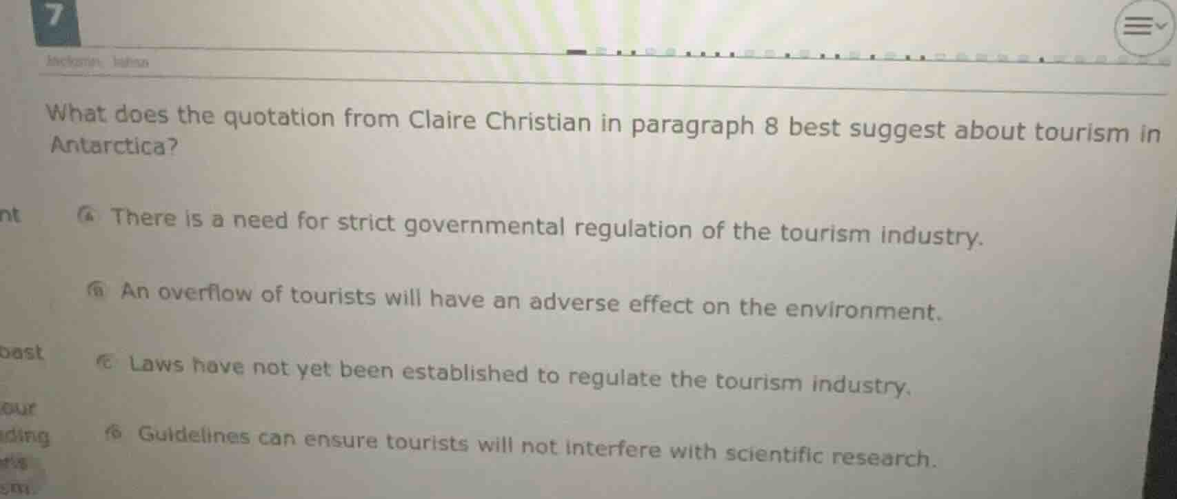what does the quotation from claire christian in paragraph 8 best sugge…